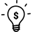 bulb dollar money icon